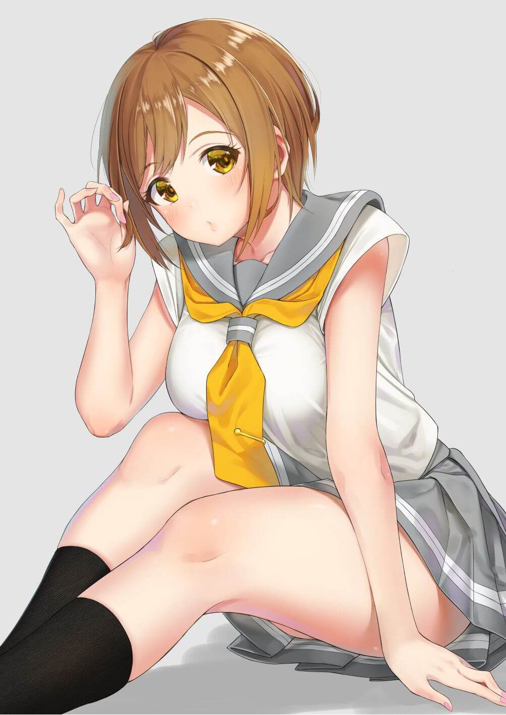 Two-dimensional erotic image of a schoolgirl's thick thighs 18