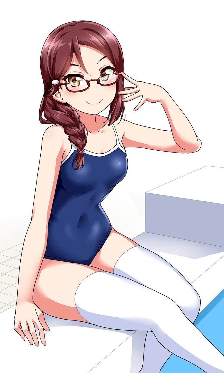 Erotic image of a two-dimensional glasses beautiful girl with a slightly figure 40