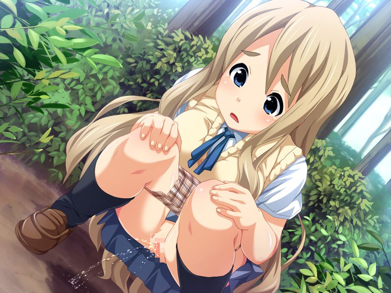 【Secondary】Erotic image of "Nochon Girl" who has no toilet nearby and is reluctantly peeing in the bushes around it 1