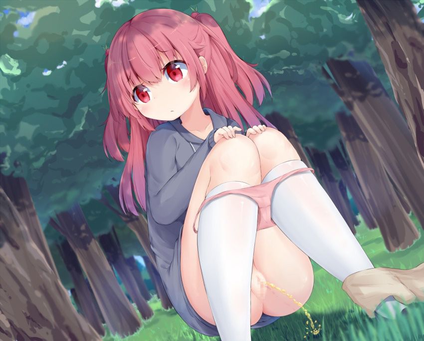 【Secondary】Erotic image of "Nochon Girl" who has no toilet nearby and is reluctantly peeing in the bushes around it 33
