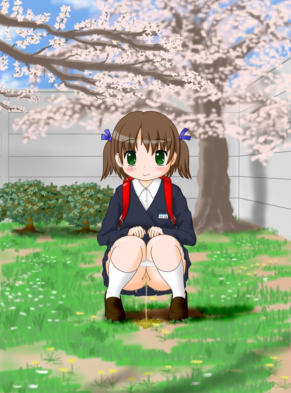 【Secondary】Erotic image of "Nochon Girl" who has no toilet nearby and is reluctantly peeing in the bushes around it 53