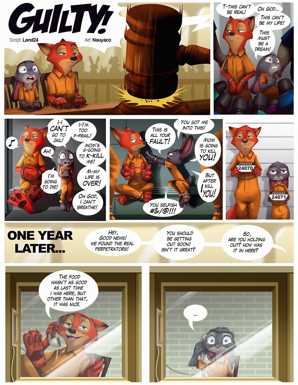 [Nauyaco, Land24] Guilty! Judy & Nick Go to Jail (Zootopia) Ongoing 1