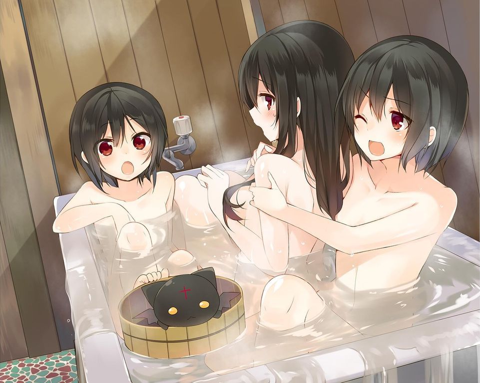 Two-dimensional image that is disturbed where a girl is taking a bath 30