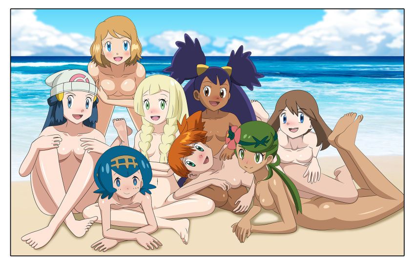 Naked Pokegirls at the beach 3