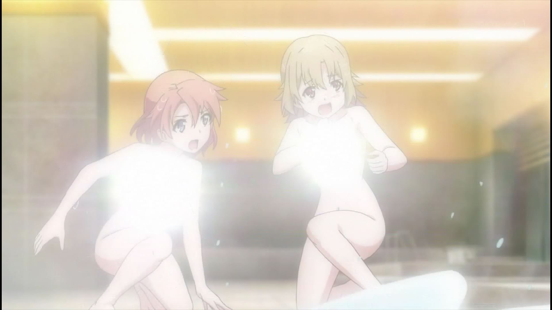 The erotic nakedness of girls in the anime [Armored Daughter Fighting Machine] 4 stories is shining a bathing scene! 18