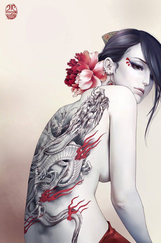 【Secondary】Erotic images of "tattoos, tattoo girls" that are still a proof of anti-company power from a sense of fashion in Japan 6