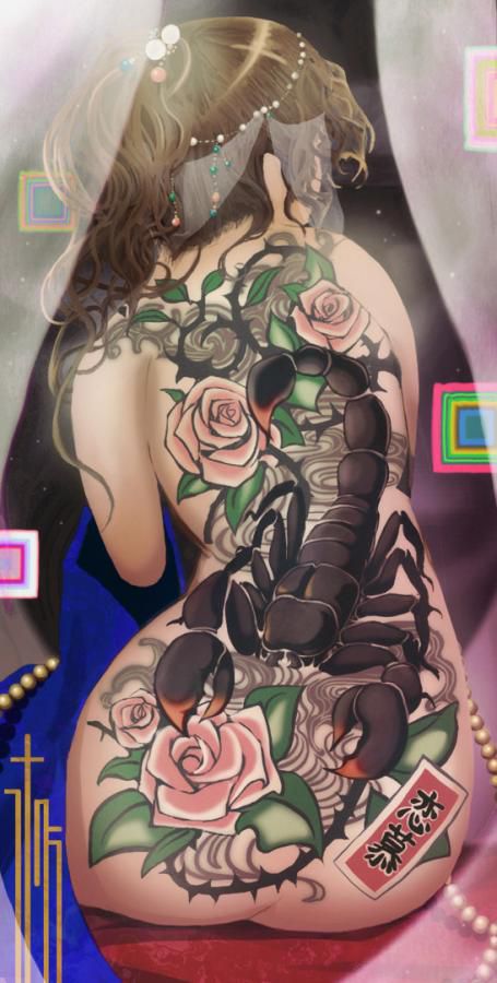 【Secondary】Erotic images of "tattoos, tattoo girls" that are still a proof of anti-company power from a sense of fashion in Japan 66