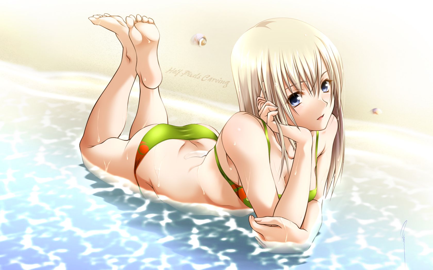Two-dimensional erotic image that will not swim if there is such a cute swimsuit girl 17