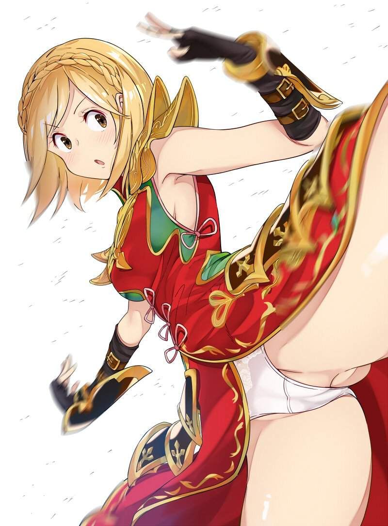 [Secondary] erotic image of fighting girl "Panchira high kick" who shows panchira at the same time as attacking the main character 12