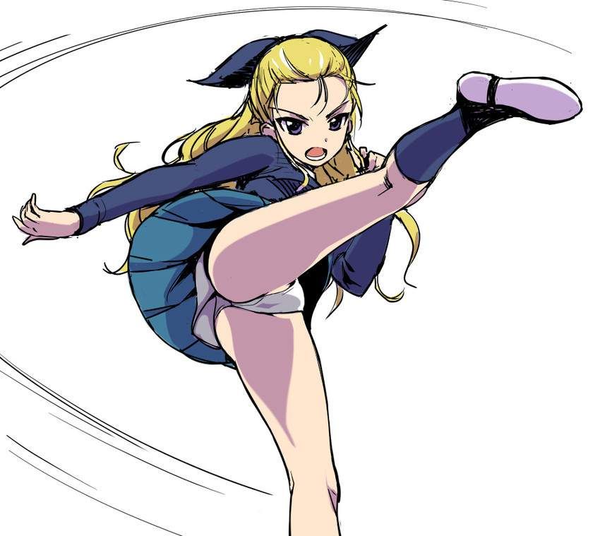 [Secondary] erotic image of fighting girl "Panchira high kick" who shows panchira at the same time as attacking the main character 16
