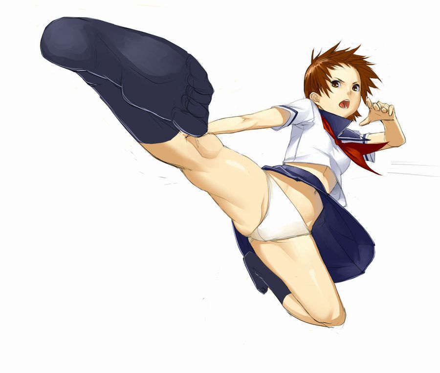[Secondary] erotic image of fighting girl "Panchira high kick" who shows panchira at the same time as attacking the main character 3