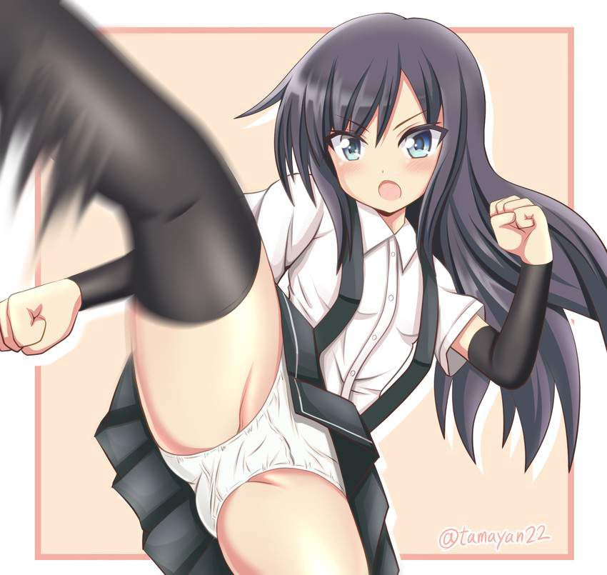 [Secondary] erotic image of fighting girl "Panchira high kick" who shows panchira at the same time as attacking the main character 43