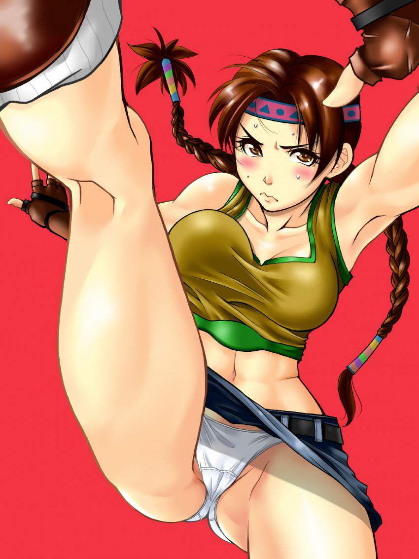 [Secondary] erotic image of fighting girl "Panchira high kick" who shows panchira at the same time as attacking the main character 49