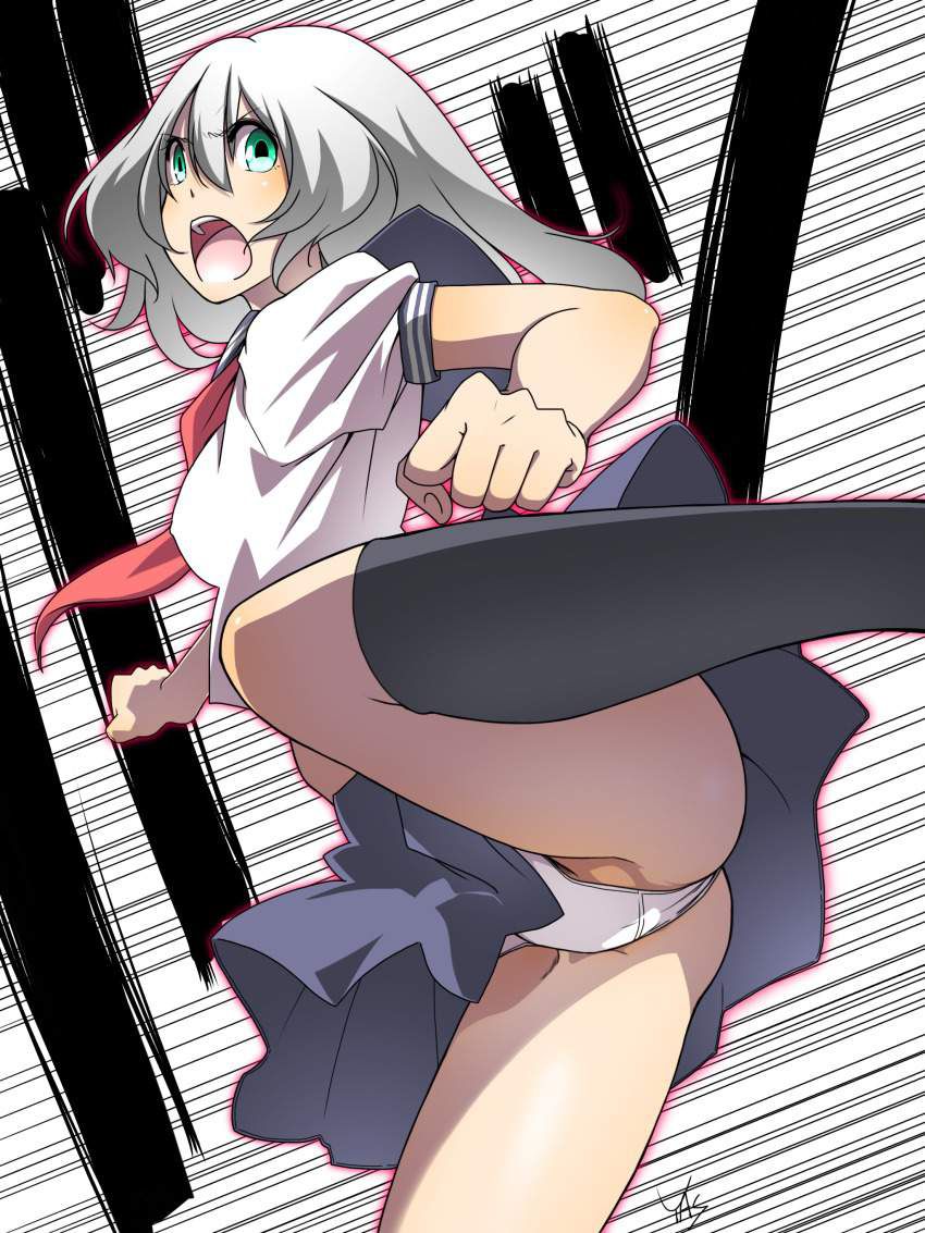 [Secondary] erotic image of fighting girl "Panchira high kick" who shows panchira at the same time as attacking the main character 52
