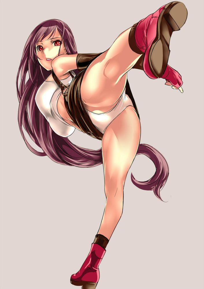 [Secondary] erotic image of fighting girl "Panchira high kick" who shows panchira at the same time as attacking the main character 79