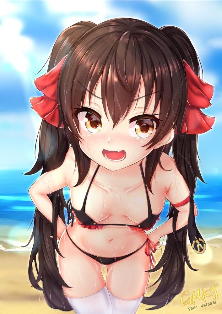Secondary image of a beautiful girl's extreme swimsuit 157