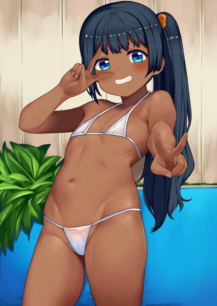Secondary image of a beautiful girl's extreme swimsuit 81