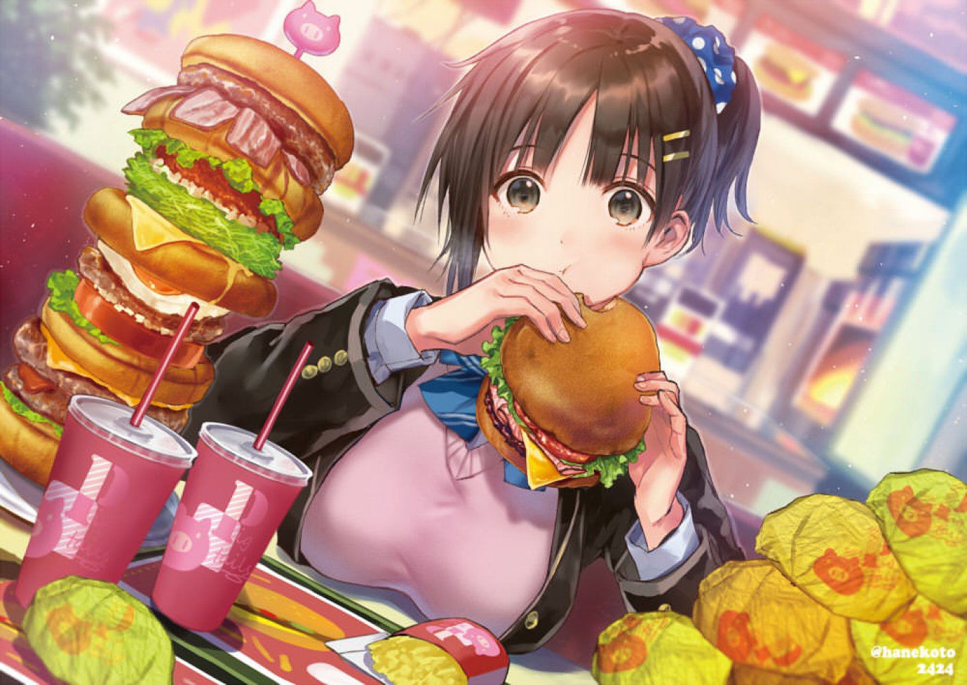 Secondary: Images of girls eating and drinking 6