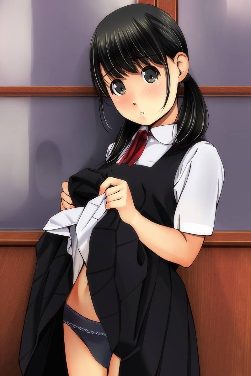 [Secondary] erotic image of a cute high school girl is not usually that show pants to up their skirt 16