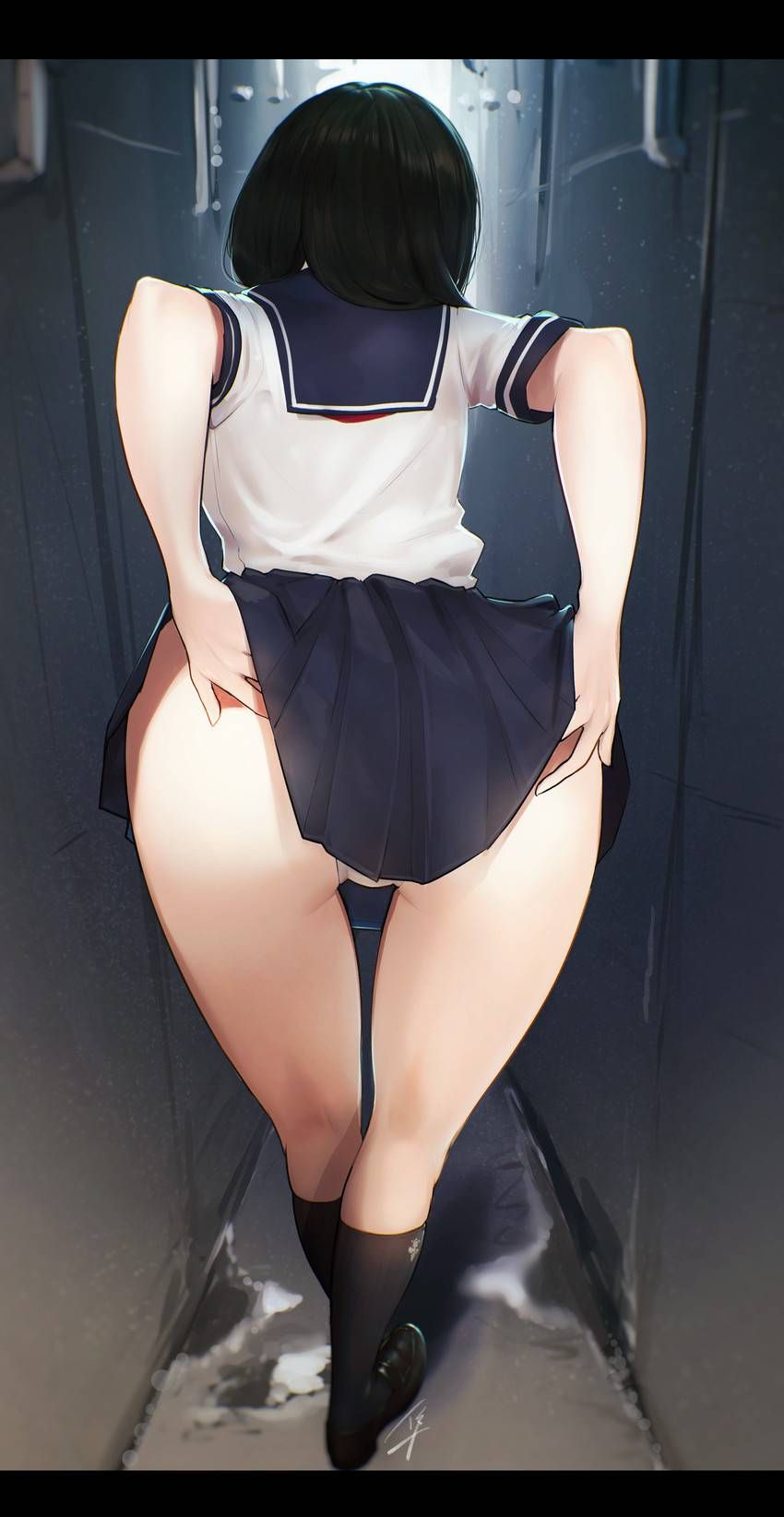 [Secondary] erotic image of a cute high school girl is not usually that show pants to up their skirt 41