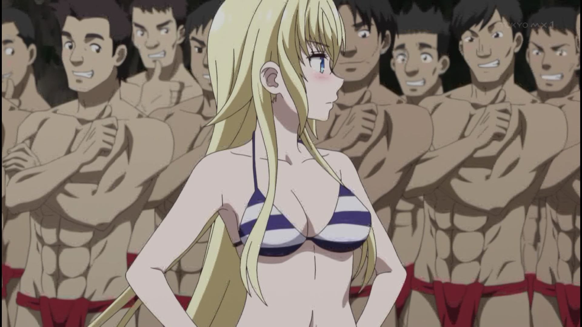 The scene where girls are surrounded by a man of the bag in an erotic swimsuit in the animation [Sigurdriva of the wings] 4 episodes 19