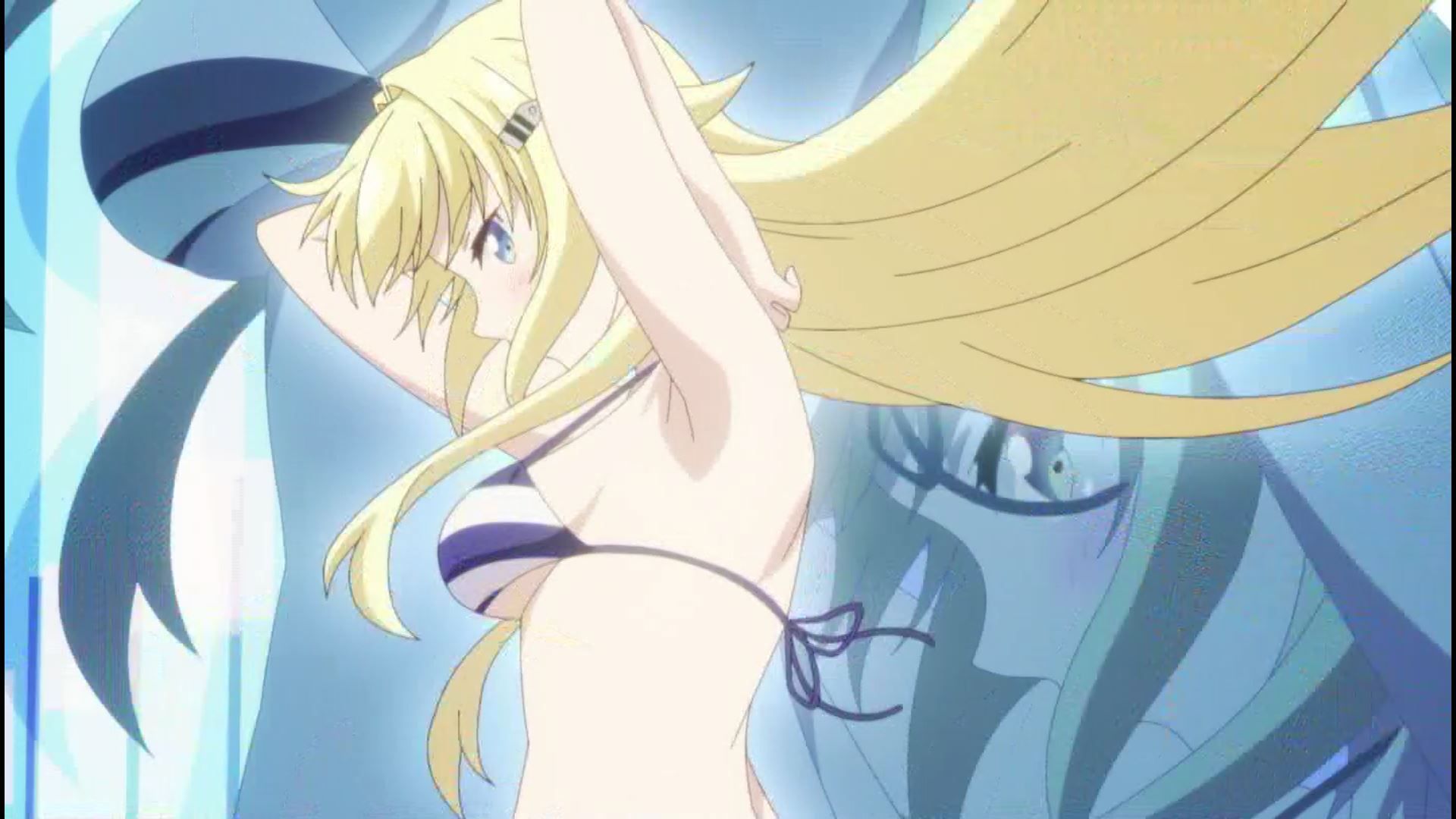 The scene where girls are surrounded by a man of the bag in an erotic swimsuit in the animation [Sigurdriva of the wings] 4 episodes 4