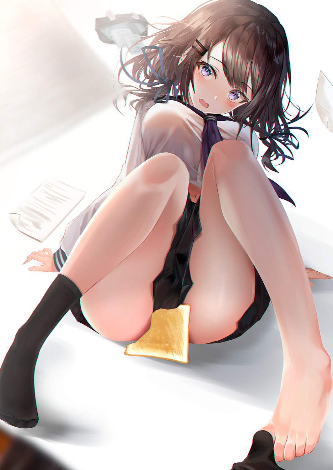 [Silent appeal] secondary erotic image of a girl who is taking off only one of the socks likely to want licking 10