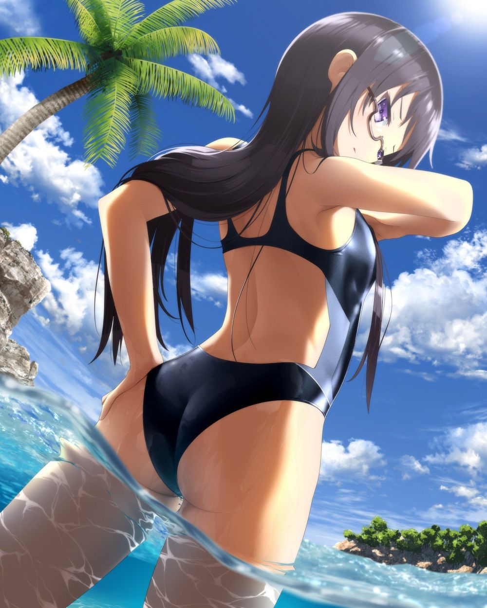 [Secondary] erotic image summary of mutchiri ass that protrudes greatly from the swimsuit for swimming 2