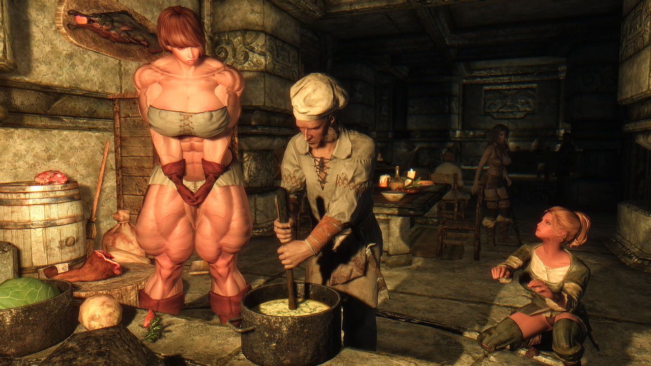 HUGE Muscle female mod for Skyrim (size bodies S-M-L-XL) 27