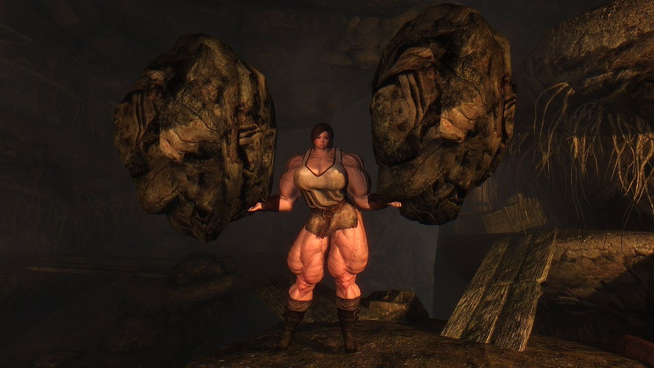 HUGE Muscle female mod for Skyrim (size bodies S-M-L-XL) 30