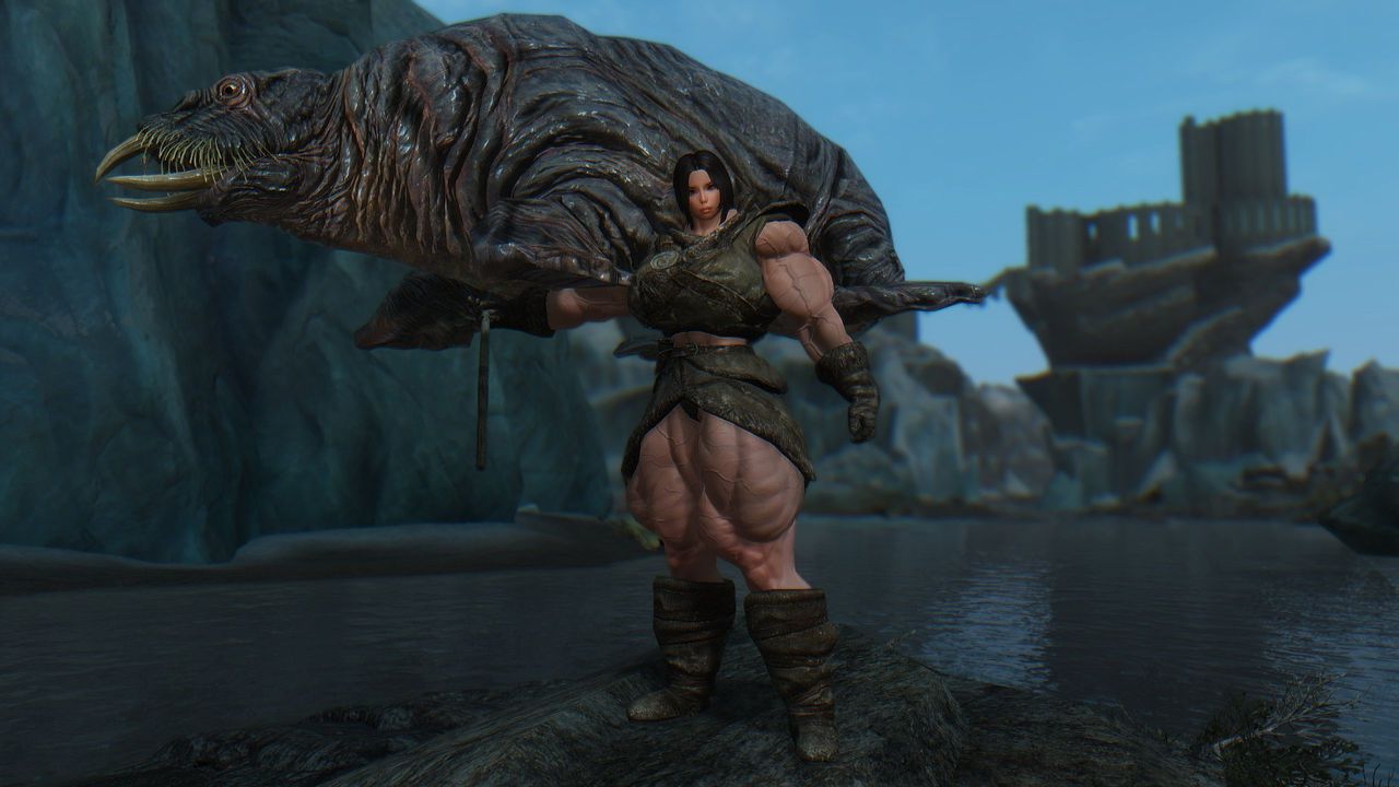 HUGE Muscle female mod for Skyrim (size bodies S-M-L-XL) 34