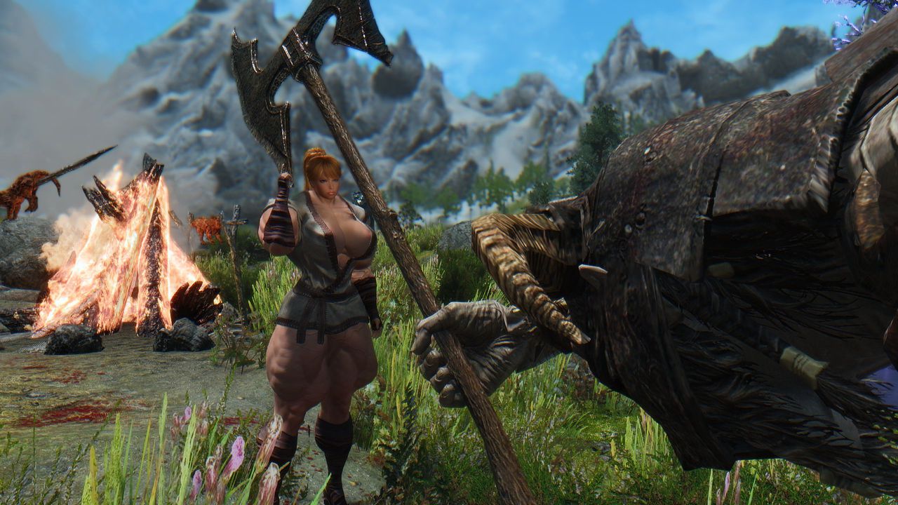 HUGE Muscle female mod for Skyrim (size bodies S-M-L-XL) 46