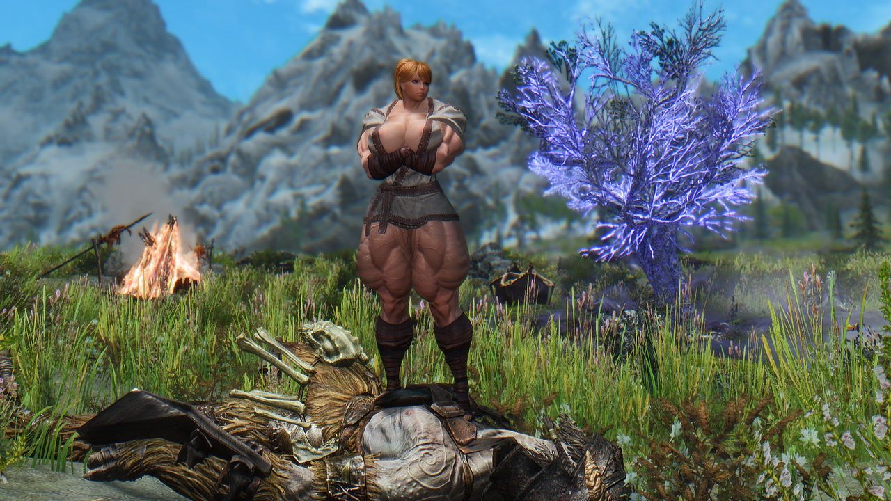 HUGE Muscle female mod for Skyrim (size bodies S-M-L-XL) 49