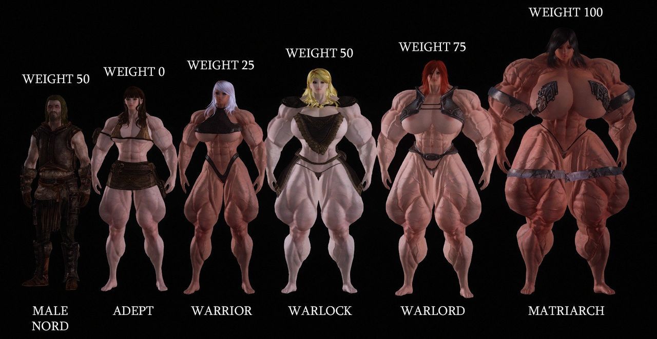 HUGE Muscle female mod for Skyrim (size bodies S-M-L-XL) 5