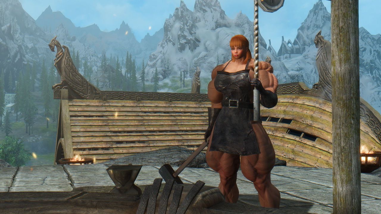 HUGE Muscle female mod for Skyrim (size bodies S-M-L-XL) 66