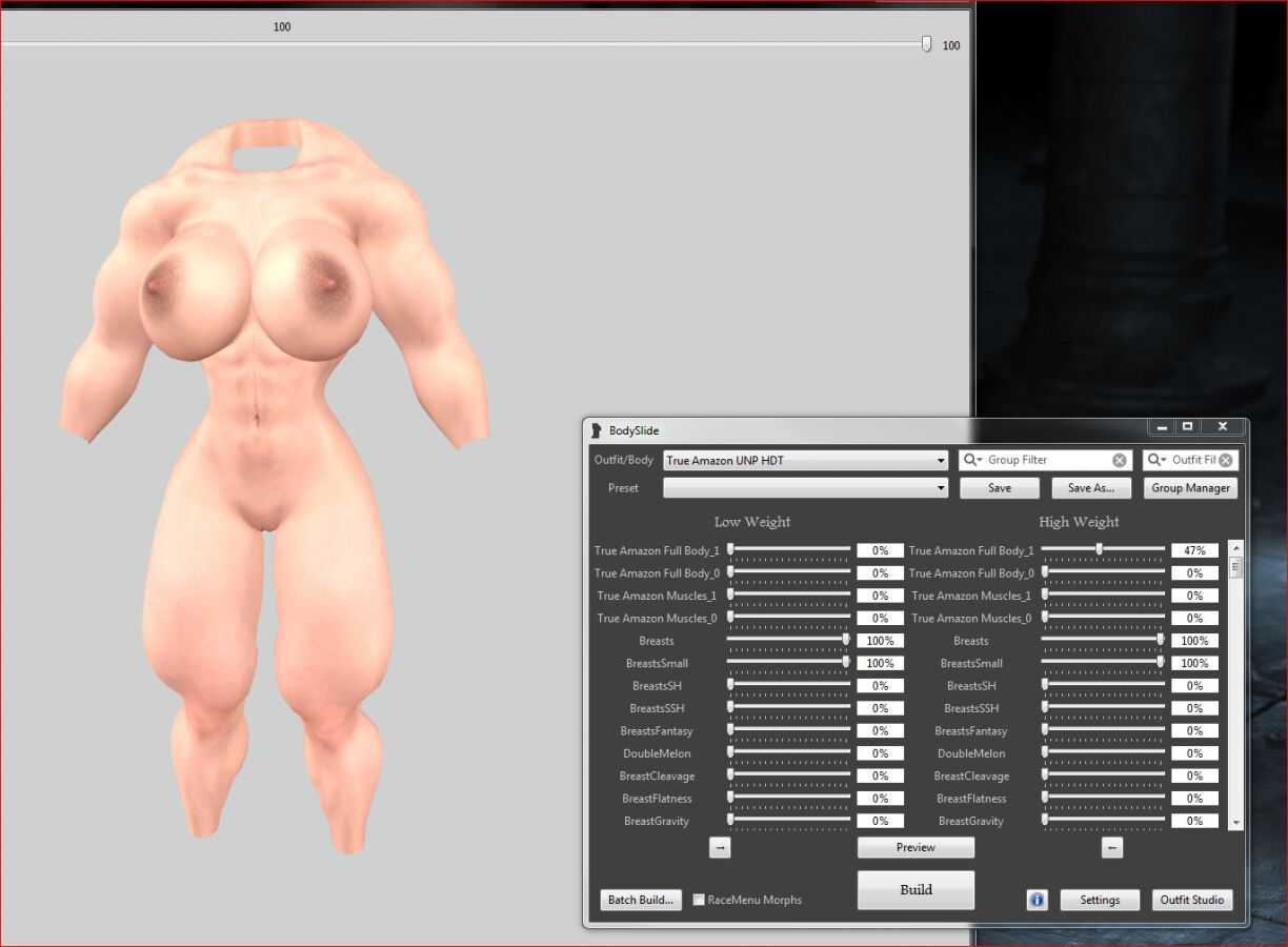 HUGE Muscle female mod for Skyrim (size bodies S-M-L-XL) 72