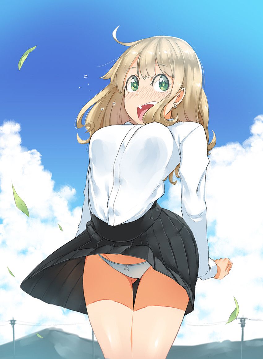 [Secondary] erotic image of a nice assisted wind underwear that the whimsical wind is winding up the skirt of the girl 31