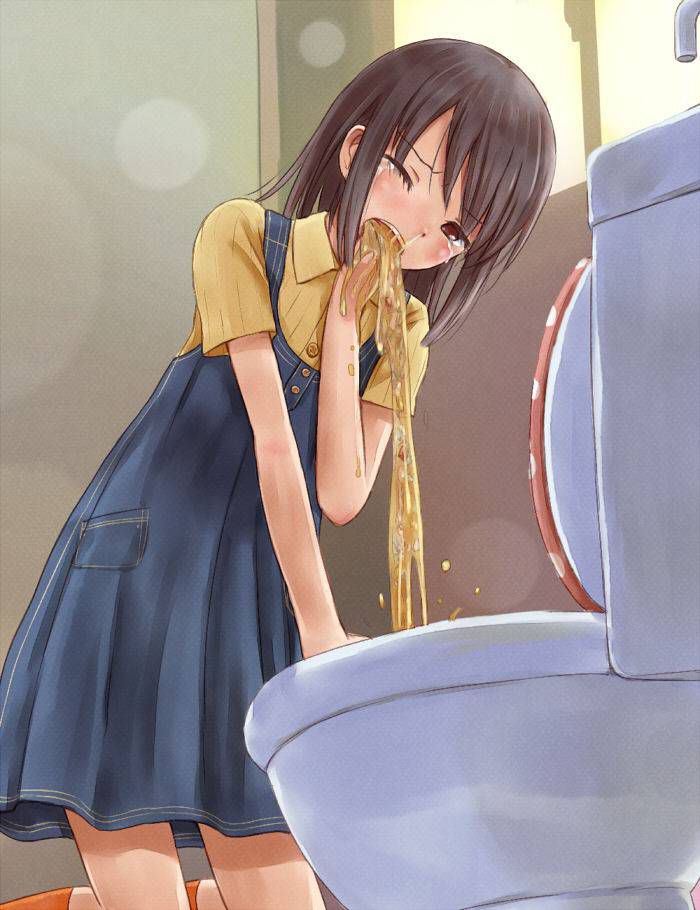 [Secondary] erotic image of the vomitgirl who is vomiting only a small part of mania gets excited 10