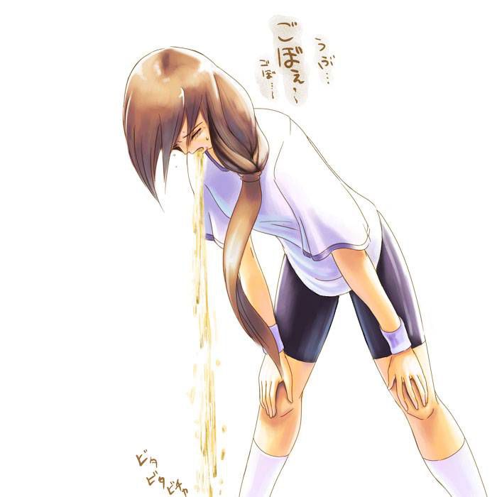 [Secondary] erotic image of the vomitgirl who is vomiting only a small part of mania gets excited 36