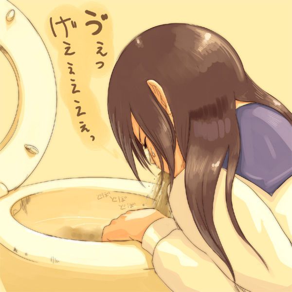 [Secondary] erotic image of the vomitgirl who is vomiting only a small part of mania gets excited 52