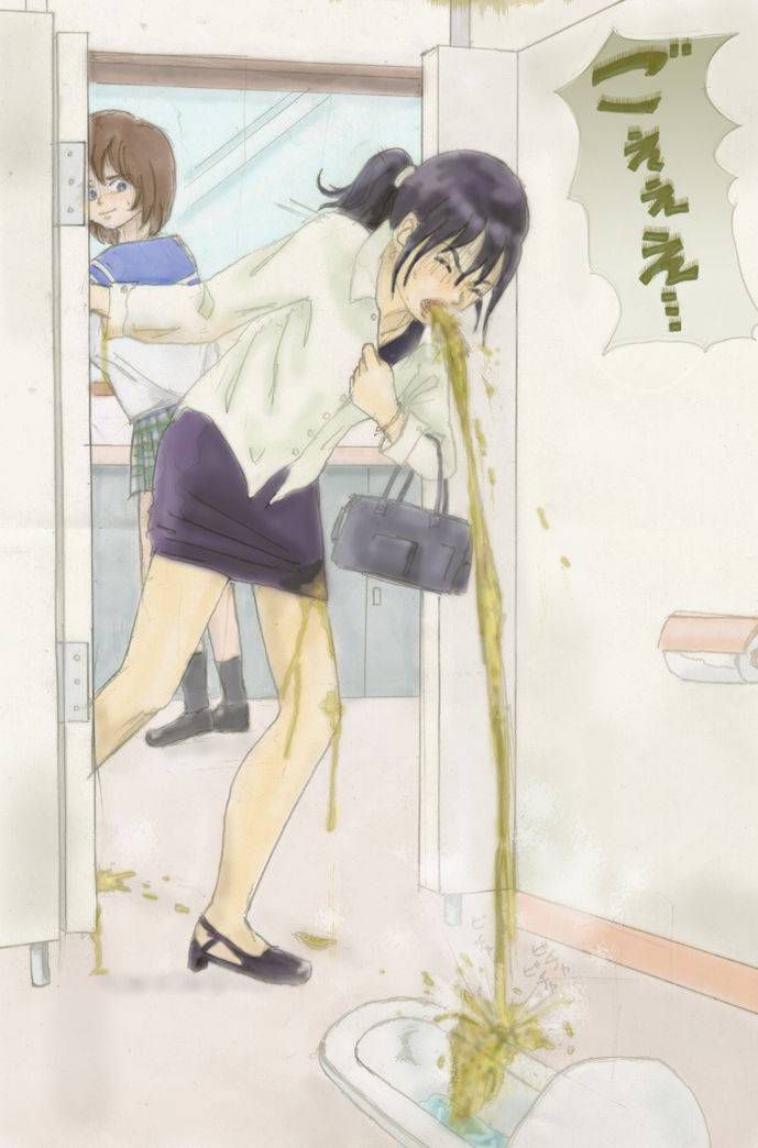 [Secondary] erotic image of the vomitgirl who is vomiting only a small part of mania gets excited 6