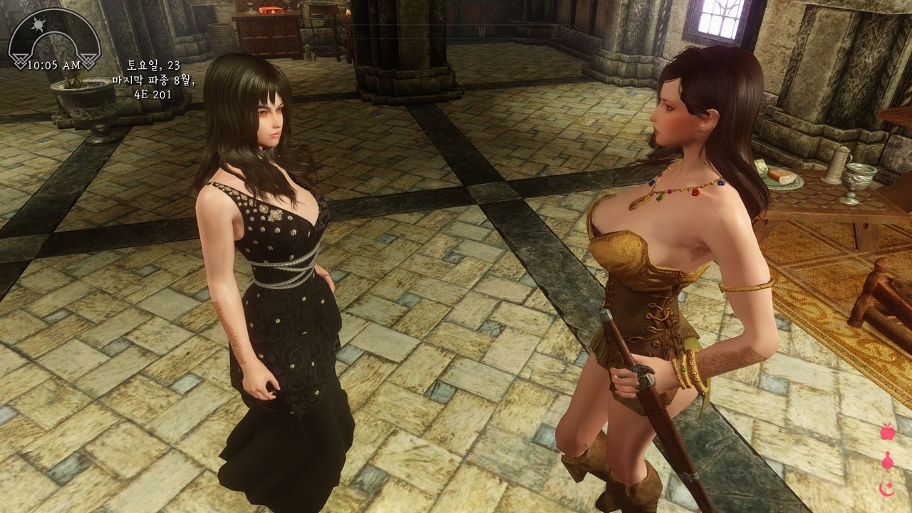 Extremely Hairy Girls in Skyrim (Ver 1.4) - 2 Hairy Girls love each other 1