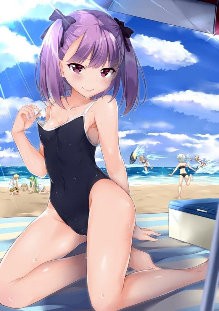 Purple hair anime, erotic image of game character 4