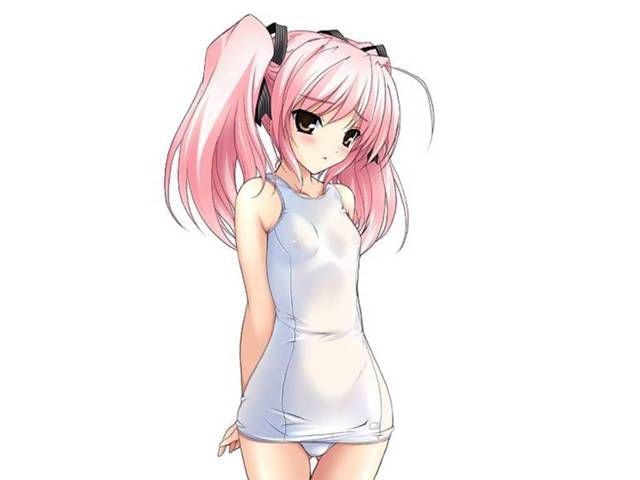 [White sk] white sku image sle that seems to be not able to face it because the skin becomes transparent in the poor milk white school swimsuit and is 6 times erotic of normal 2