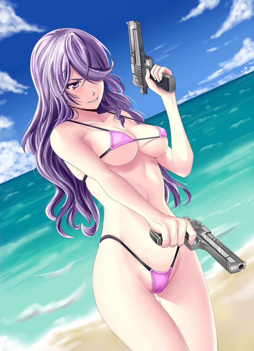 Summary of images of good-looking second-look girls who are banging with two handguns 2
