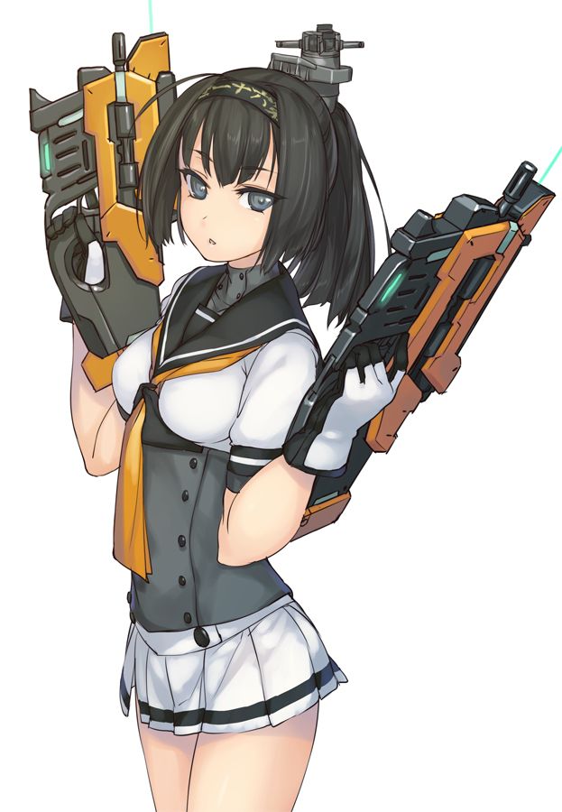 Summary of images of good-looking second-look girls who are banging with two handguns 22