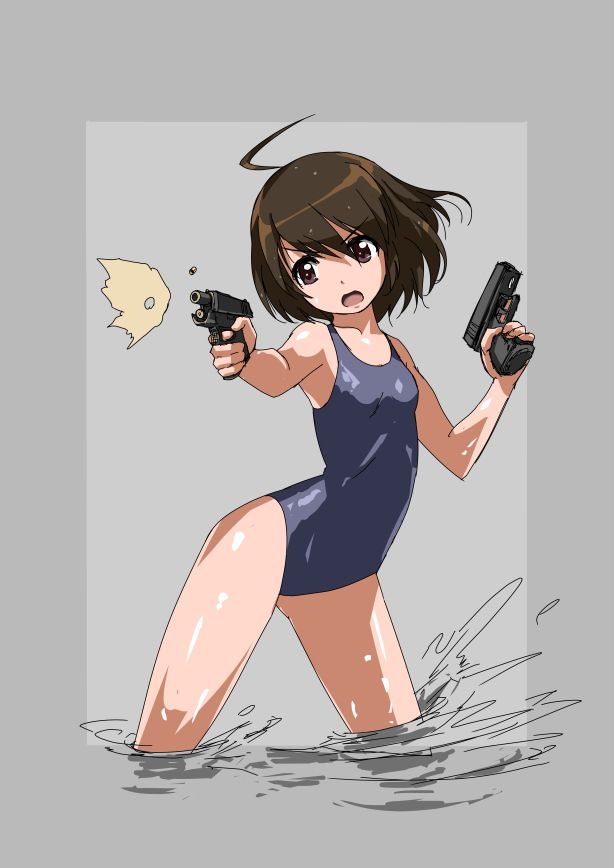 Summary of images of good-looking second-look girls who are banging with two handguns 23
