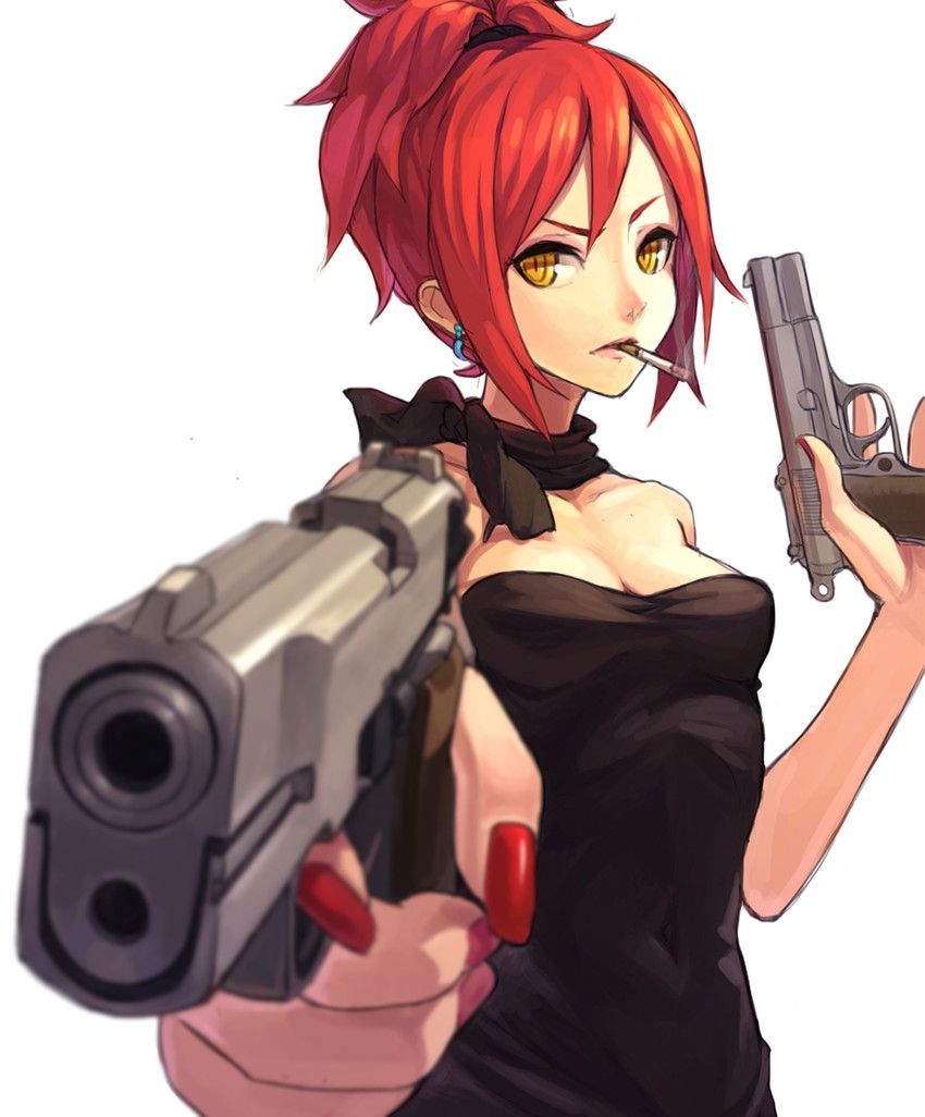 Summary of images of good-looking second-look girls who are banging with two handguns 34