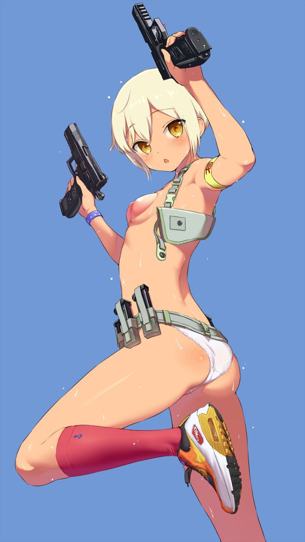 Summary of images of good-looking second-look girls who are banging with two handguns 8