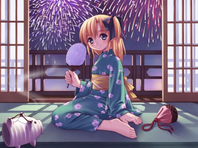 Moe illustrations of Kimono and Yukata 12